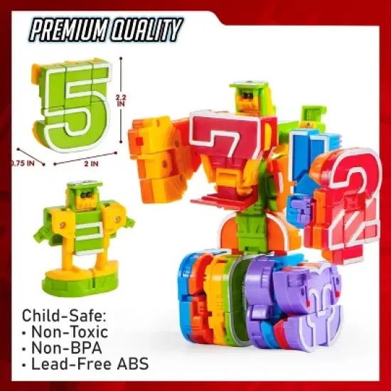 10/26Pcs Alphabet Robots Toy or Number Robot Toys Toddlers Preschool Math Letters Learning Educational Toy Xmas Birthday Gifts for Kids Age 2 3 4 5 6 image {1}