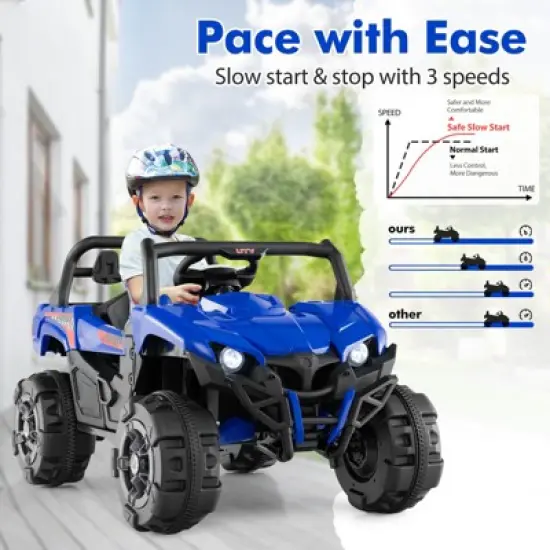 Infans 12V Kids Ride on Truck with Remote Control Slow Start Safety Belt Rear Storage image {4}