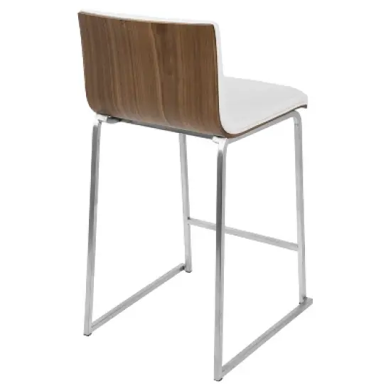 Set of 2 26" Mara Contemporary Counter Height Barstool White - Lumisource image {4}