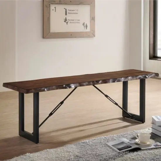 54" Wade Wood Dining Bench Walnut - HOMES: Inside + Out image {1}