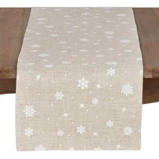 Saro Lifestyle Snowflake Christmas Table Runner image {4}