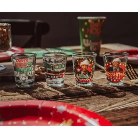 National Lampoons Christmas Vacation 4 Piece Mini Glass Set image {1}
