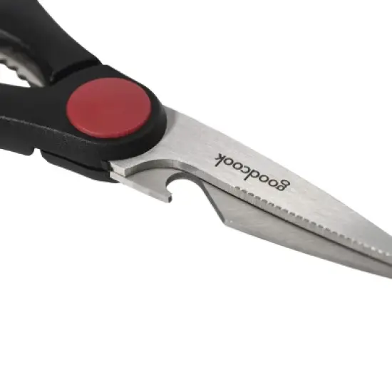 GoodCook Ready Utility Kitchen Shears: Stainless Steel & Plastic, Hand Wash, Kitchen Gadgets, Black & Red image {2}