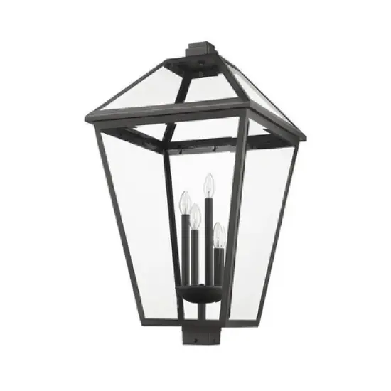 Talbot Outdoor Pendant Light - Black Iron, 4 Bulbs, Dimmable, Wet Rated, 19.5" x 33.75" image {2}
