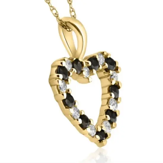 Pompeii3 1/2Ct Blue Sapphire & Diamond Heart Pendant in 14k White, Yellow, or Rose Gold image {1}