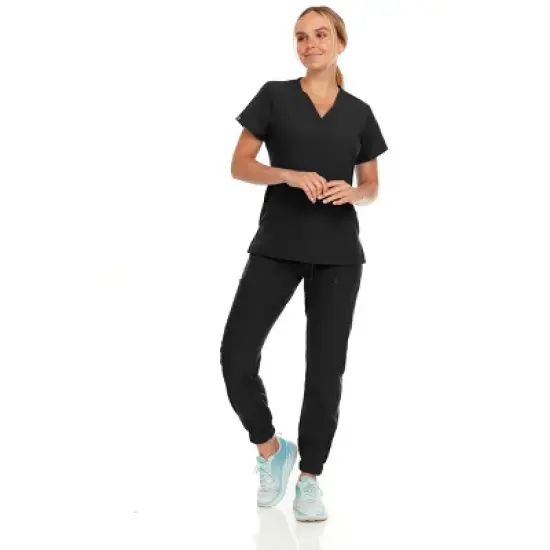 Hey Collection Womens Stretch V-Neck Jogger Scrubs Set, Medical Nursing Tops with Four Pocket Pants image {3}