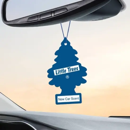 Little Trees New Car Scent Air Freshener 3pk: Car Freshener, Disposable, Blue, Non-Powered, Paper, Refreshing Scent image {3}