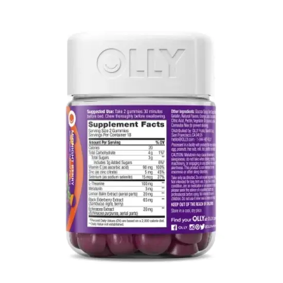 OLLY Immunity Sleep Gummies - Elderberry - 36ct image {3}