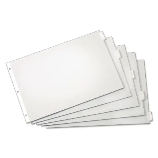 Cardinal Paper Insertable Dividers 5-Tab 11 x 17 White Paper/Clear Tabs 84812 image {2}