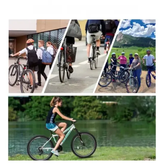 DSVIMOY 26 Inch Mountain Bike, 21-Speed, Front Suspension, Mountain Bike for Teenagers Girls Women, White, 69"*27"*39" image {3}