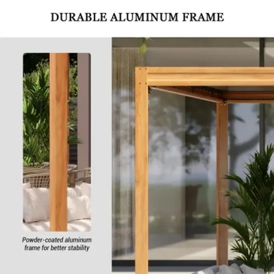 Mondawe Outdoor Louvered Pergola 10X20FT, Aluminum Pergola with Adjustable Roof and Efficient Drainage System image {8}