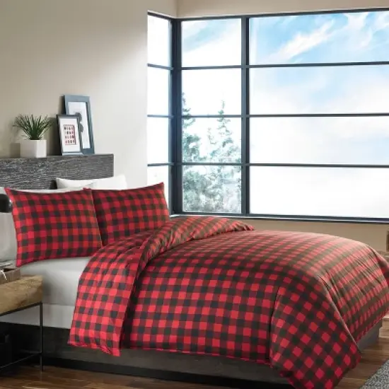 Mountain Plaid Duvet Cover And Sham Set Red - Eddie Bauer&reg; image {2}