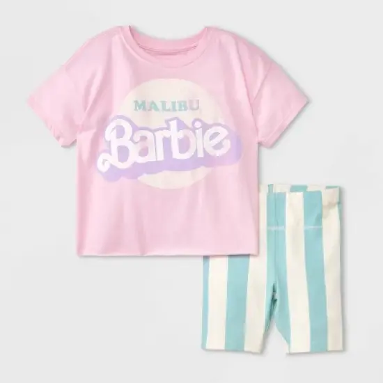 Toddler Girls' Barbie Malibu Top and Bottom Set - Pink image {3}