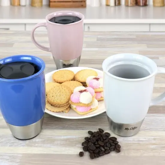 Mr. Coffee14 oz Stoneware Assorted Travel Mugs set of 3 image {7}