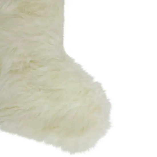 Northlight 20" Ivory White Soft Faux Fur Decorative Christmas Stocking image {2}