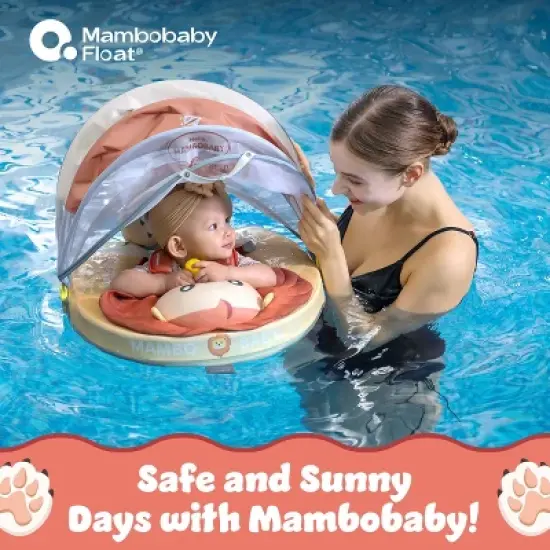 Mambobaby Innovative Explorer Baby Pool Float with Canopy and Carrier Novelty Float 2pk - Elephant Blue image {4}