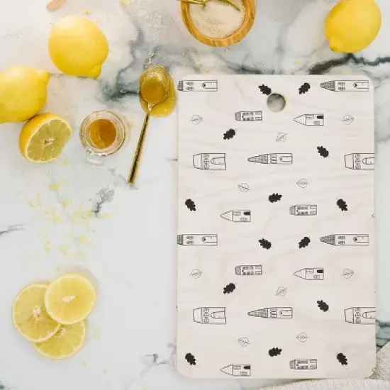 Menina Lisboa Little Scandinavian Houses Cutting Board - Rectangle image {1}