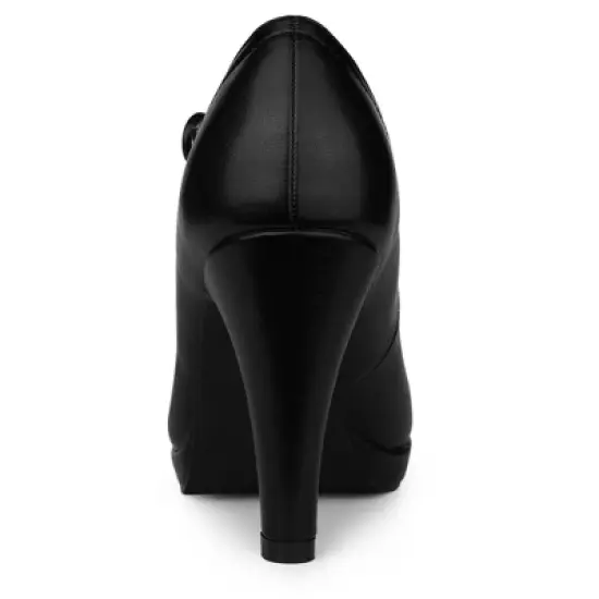 Allegra K Women's Round Toe Platform Ankle Strap Stiletto Heel Pumps image {3}