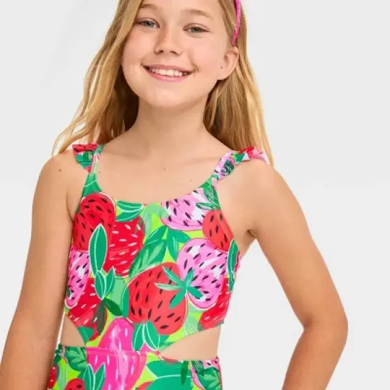 Girls' 'Berry Sweet' Fruit Printed One Piece Swimsuit - Cat & Jack&trade; image {1}