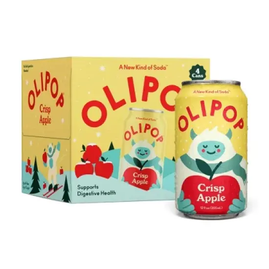 OLIPOP Crisp Apple Soda - 4ct/12 fl oz Cans image {7}
