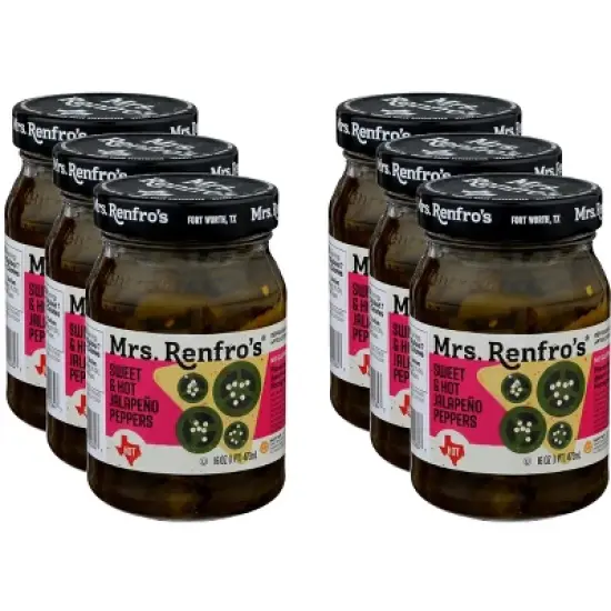 Mrs Renfro's Sweet and Hot Jalapeno Peppers - Case of 6 - 16 oz image {2}