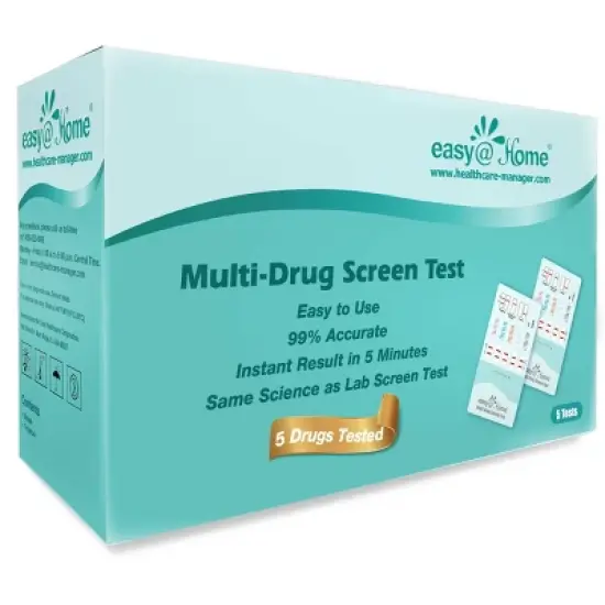 easy@Home 5 Panel Instant Drug Test Kit &ndash; 5pk image {1}