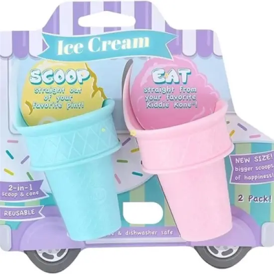 4 Pcs Ice Cream Scoop Cone, Ice Cream Cone Cups, Ice Cream Cone Holder For Kids Party Summer Cookout, Bake Sales, Tea 2 blue + 2 pink image {4}