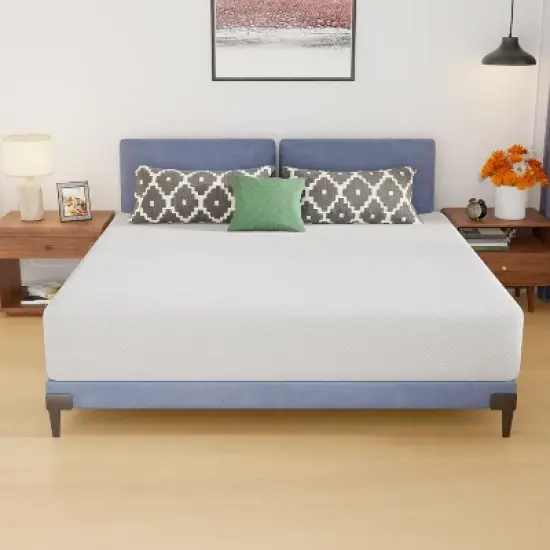 FDW Mattress 12 Inch Gel Memory Foam Mattress with Breathable & Washable Soft Fabric Zippered Cover,CertiPUR-US Certified,White image {5}