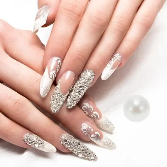 Unique Bargains Women's Elegant Rhinestone Nail Supplies Multicolored 1 Set image {5}