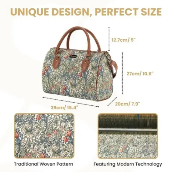 Signare USA William Morris Golden Lily Green Travel Bag image {2}