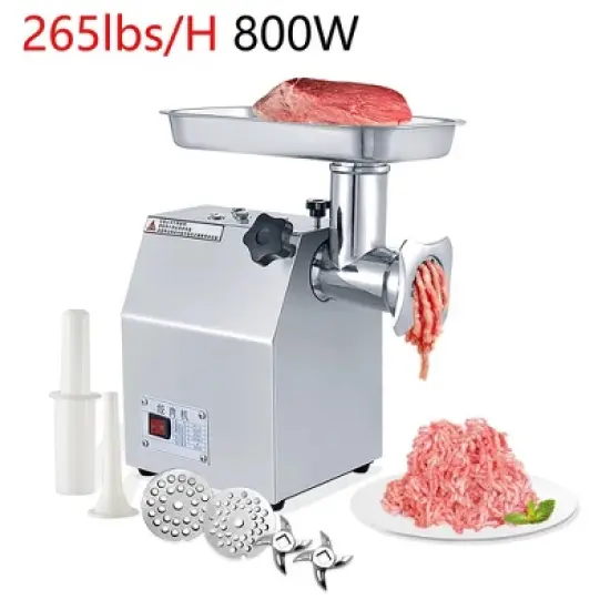 265lbs/H Electric Meat Grinder 800W Sausage Stuffer With 2 Blades & 2 Grinding Plates image {7}