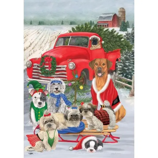 Briarwood Lane Garden Flag 12x18 For Outdoor Holiday Dogs Christmas For Christmas Garden Flag Flags For Outside image {2}