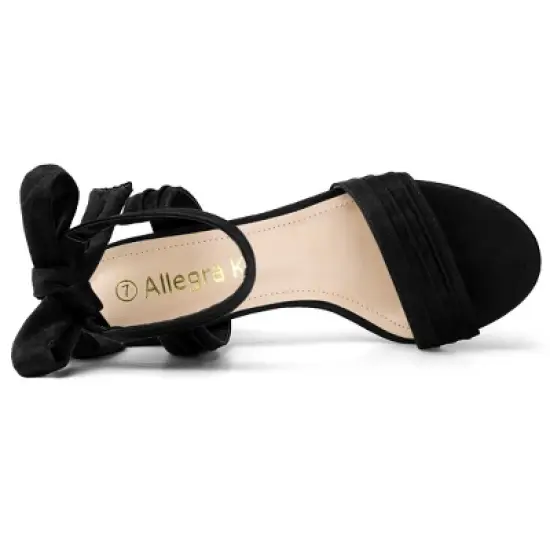 Allegra K Women's Open Toe Ankle Tie Back Block Heels Sandals image {3}