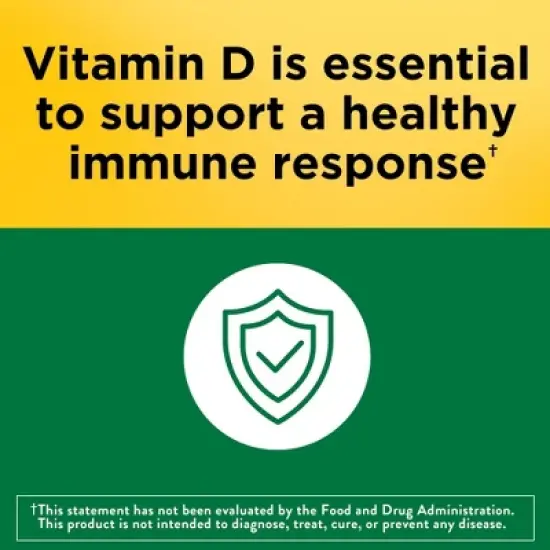 Nature Made Vitamin D3 1000 IU (25 mcg), Bone Health and Immune Support Softgel image {3}