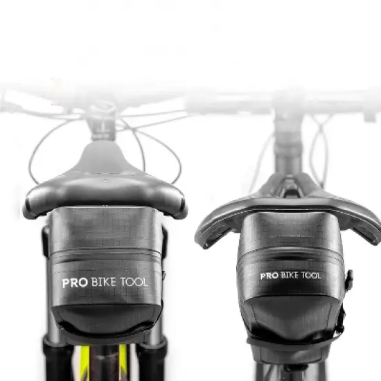 PRO BIKE TOOL &lrm;9.65" x 6.14" Strap-On Under Seat Bicycle Saddle Bag, Black Large image {2}