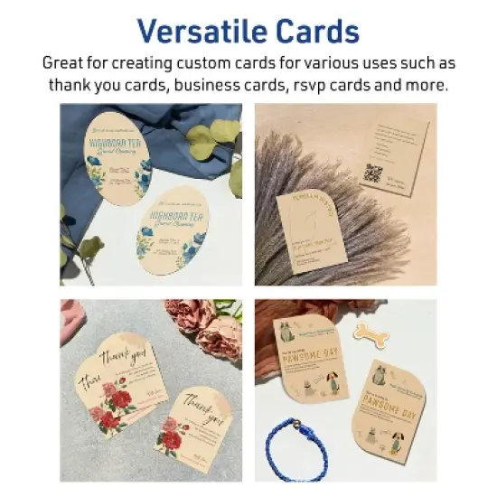 Avery Leaf Flat Cards, 3-1/2" x 5", Matte Kraft Brown, 200 Total image {3}