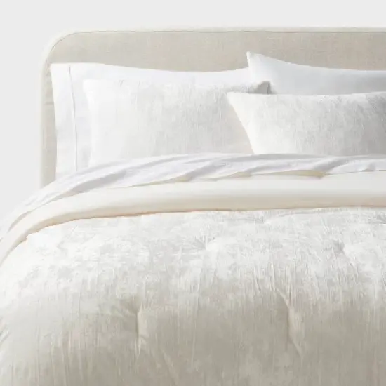 3pc Luxe Distressed Crinkle Velvet Comforter and Sham Set - Threshold&trade; image {1}