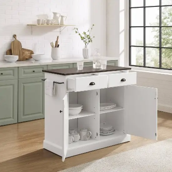 Shoreline Kitchen Island White/Dark Brown - Crosley image {3}