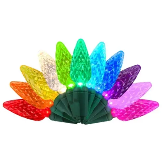 Celebrations Platinum LED C6 Multicolored 50 ct String Christmas Lights 25 ft. image {1}