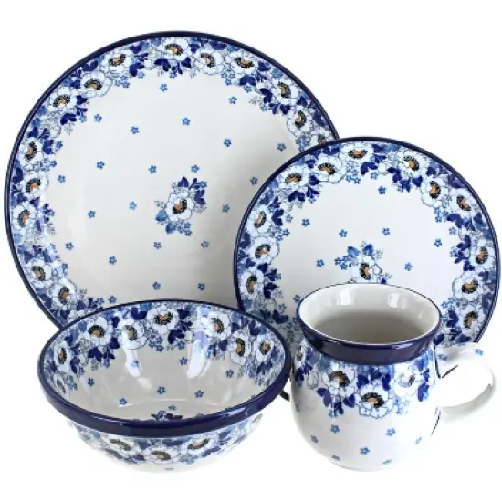 Blue Rose Polish Pottery Ceramika Artystyczna Dinnerware (16 PC) image {15}