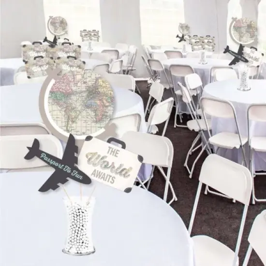 Big Dot of Happiness World Awaits - Travel Themed Party Centerpiece Sticks - Showstopper Table Toppers - 35 Pieces image {1}