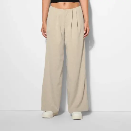 Women's Linen Trousers - Wild Fable&trade; Beige image {1}