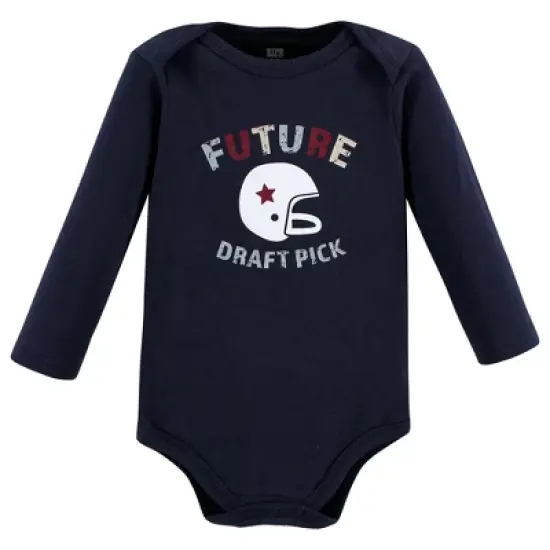 Hudson Baby Infant Boy Cotton Long-Sleeve Bodysuits, Football Buddy image {5}