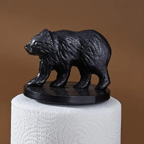 Park Designs Cast Black Bear Paper Towel Holder image {2}