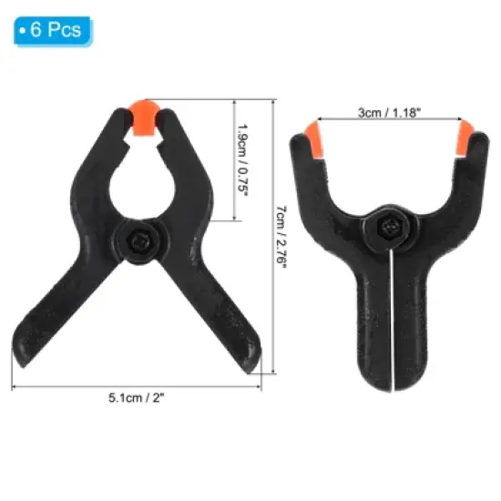 Unique Bargains Plastic Flexible Anti-slip DIY Project Craft Spring Clamps 6 Pcs image {1}
