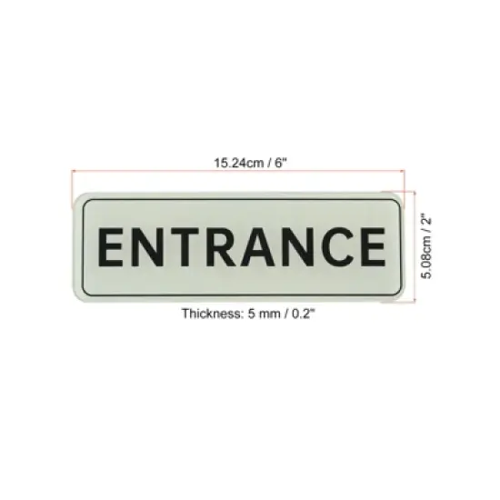 Unique Bargains Acrylic Self-Adhesive Smooth Home Business ENTRANCE Sign image {1}