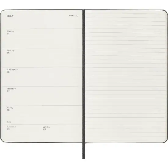 Moleskine 2025 Weekly/Monthly Planner 5.125"x8.25" Large Hardcover Black: Perforated Pages, Pockets, Elastic Closure image {3}