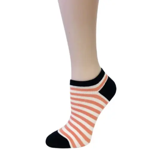 Wrapables Colorful No Show Ankle Socks (Set of 5), Playful Stripes image {3}