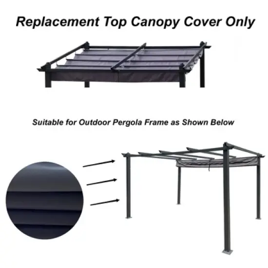 Gulches Replacement Canopy Top Cover Fabric for 13x10 Ft Outdoor Patio Retractable Pergola Sun-shelter - Durable and Stylish image {8}