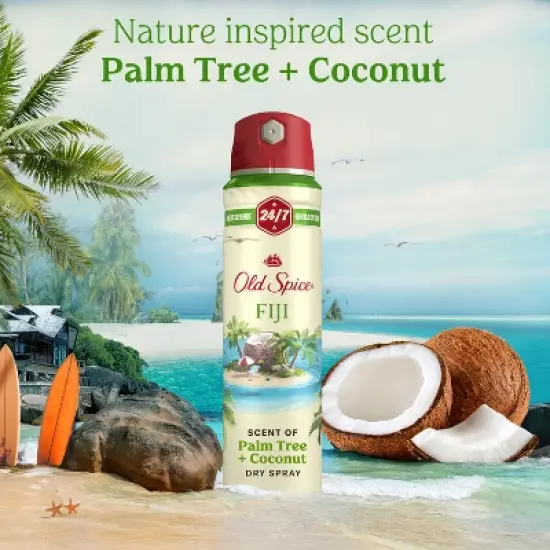 Old Spice Men's Invisible Dry Spray Antiperspirant & Deodorant - Fiji Scent - Fresher Collection - 4.3oz image {4}